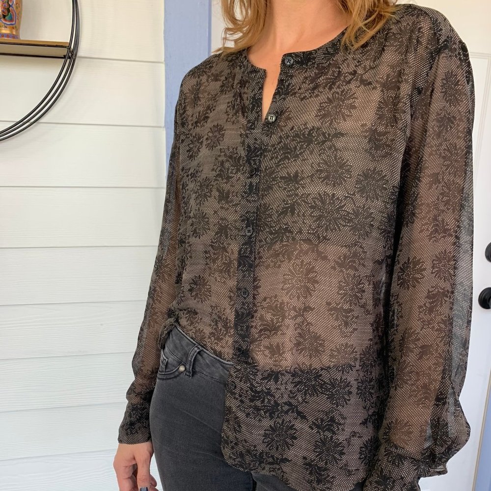 Sheer black blouse